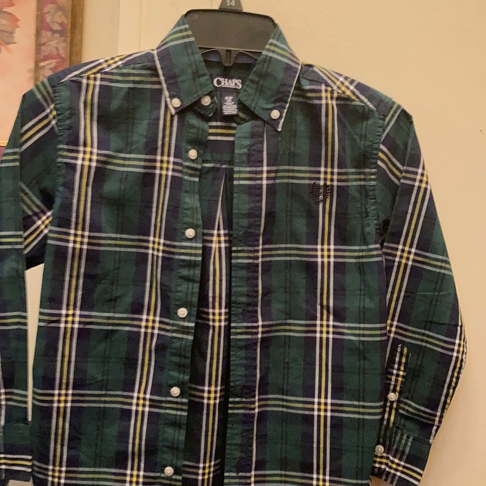 Green and Blue Chaps long Sleeve Shirt.